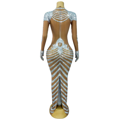 Kulouwang Rhinestone Skull King Halloween Costume Dress