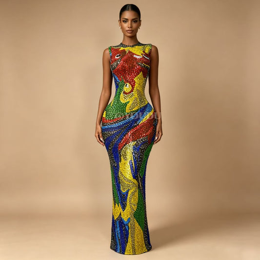 CELESINYI Wanqianye Crystal Pop Art Face Gown