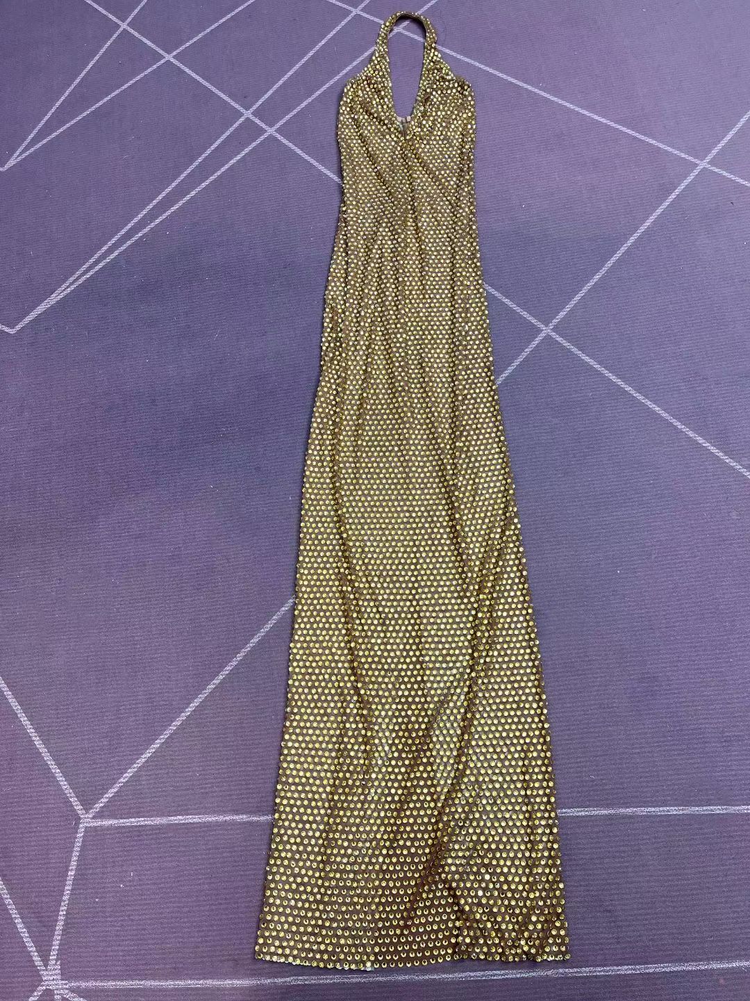 Jinmantang Rhinestone Golden Treasure Luxe Stage Dress