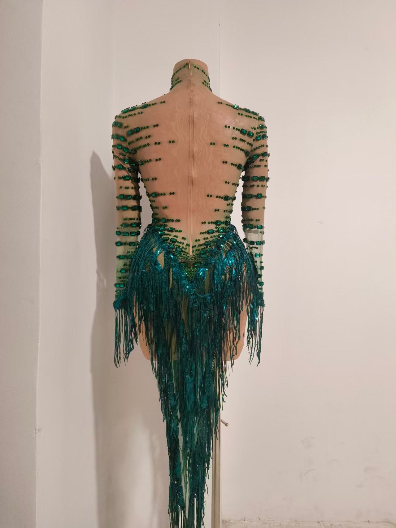 CELESINYI Cuiyu Crystal Emerald Bodysuit