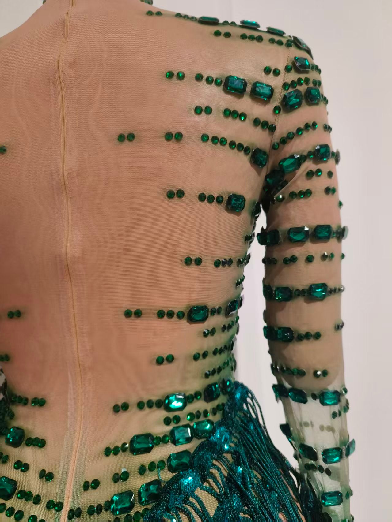 CELESINYI Cuiyu Crystal Emerald Bodysuit
