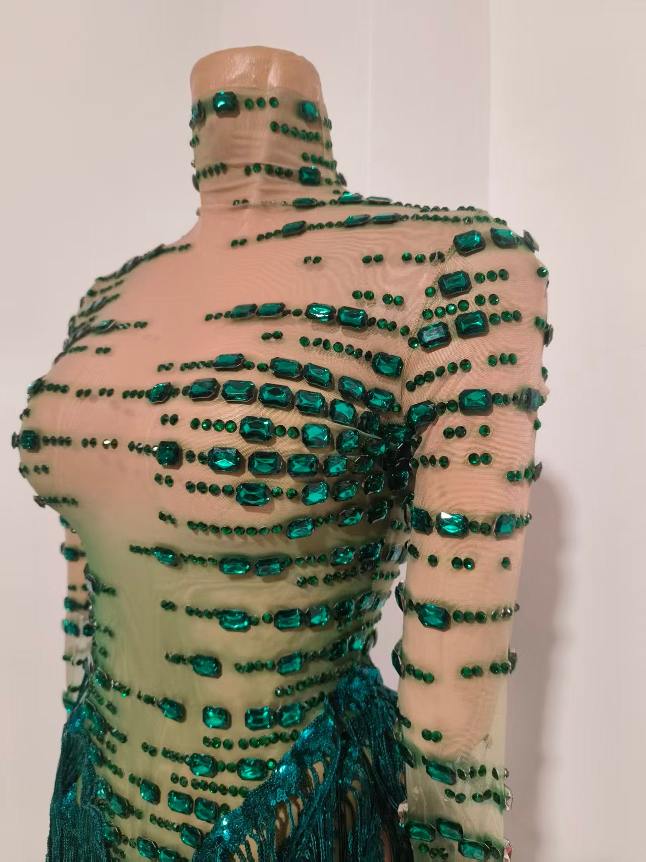 CELESINYI Cuiyu Crystal Emerald Bodysuit