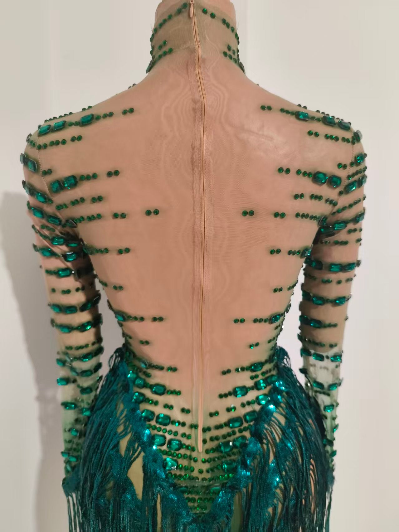 CELESINYI Cuiyu Crystal Emerald Bodysuit