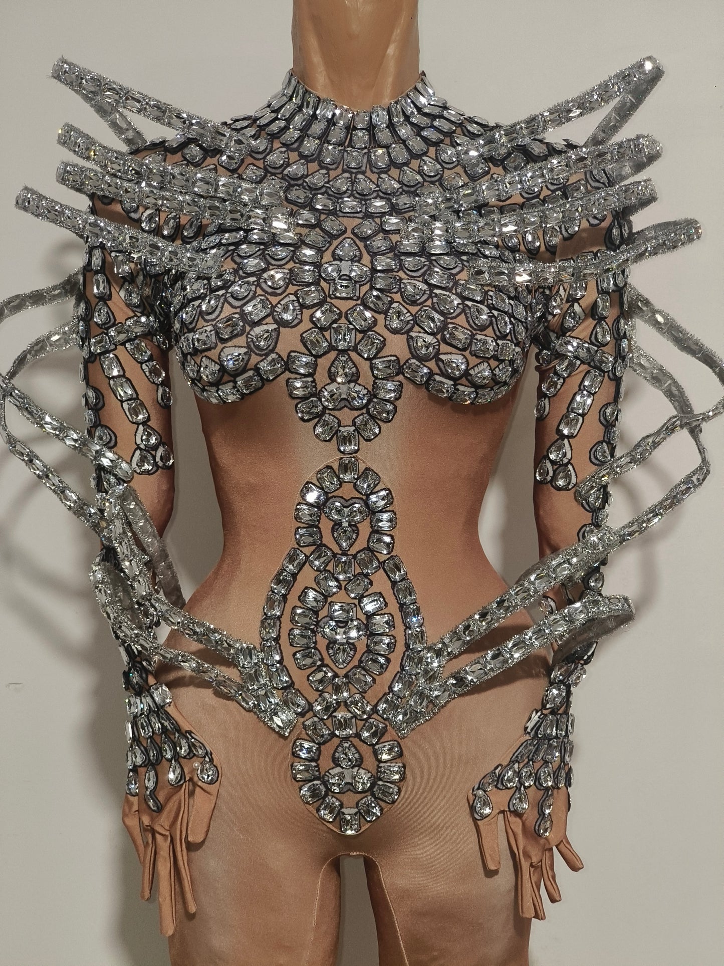 CELESINYI Jiazhuang Crystal Skeleton Bodysuit