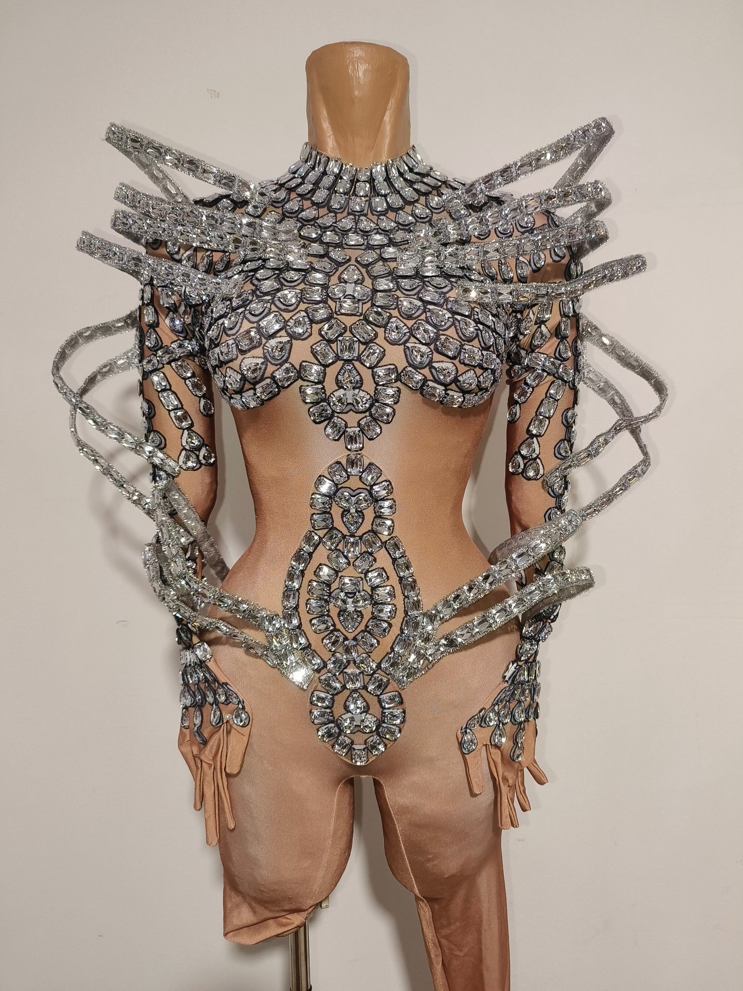 CELESINYI Jiazhuang Crystal Skeleton Bodysuit