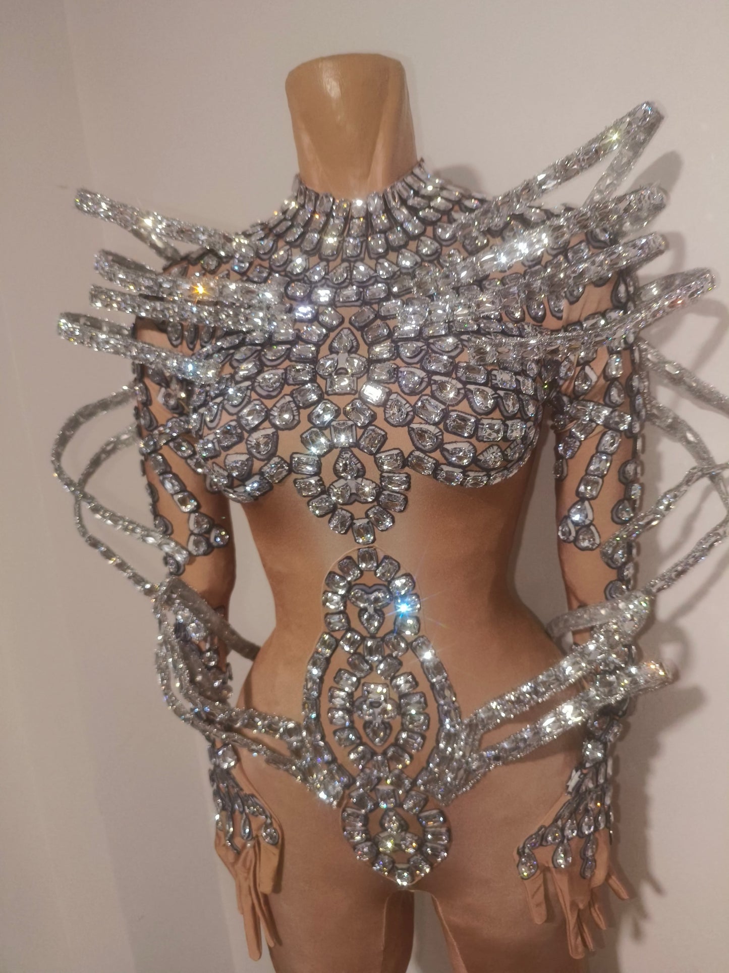 CELESINYI Jiazhuang Crystal Skeleton Bodysuit