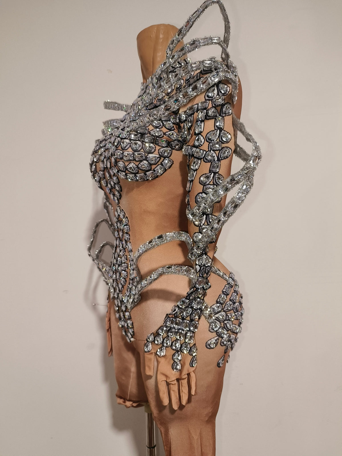 CELESINYI Jiazhuang Crystal Skeleton Bodysuit