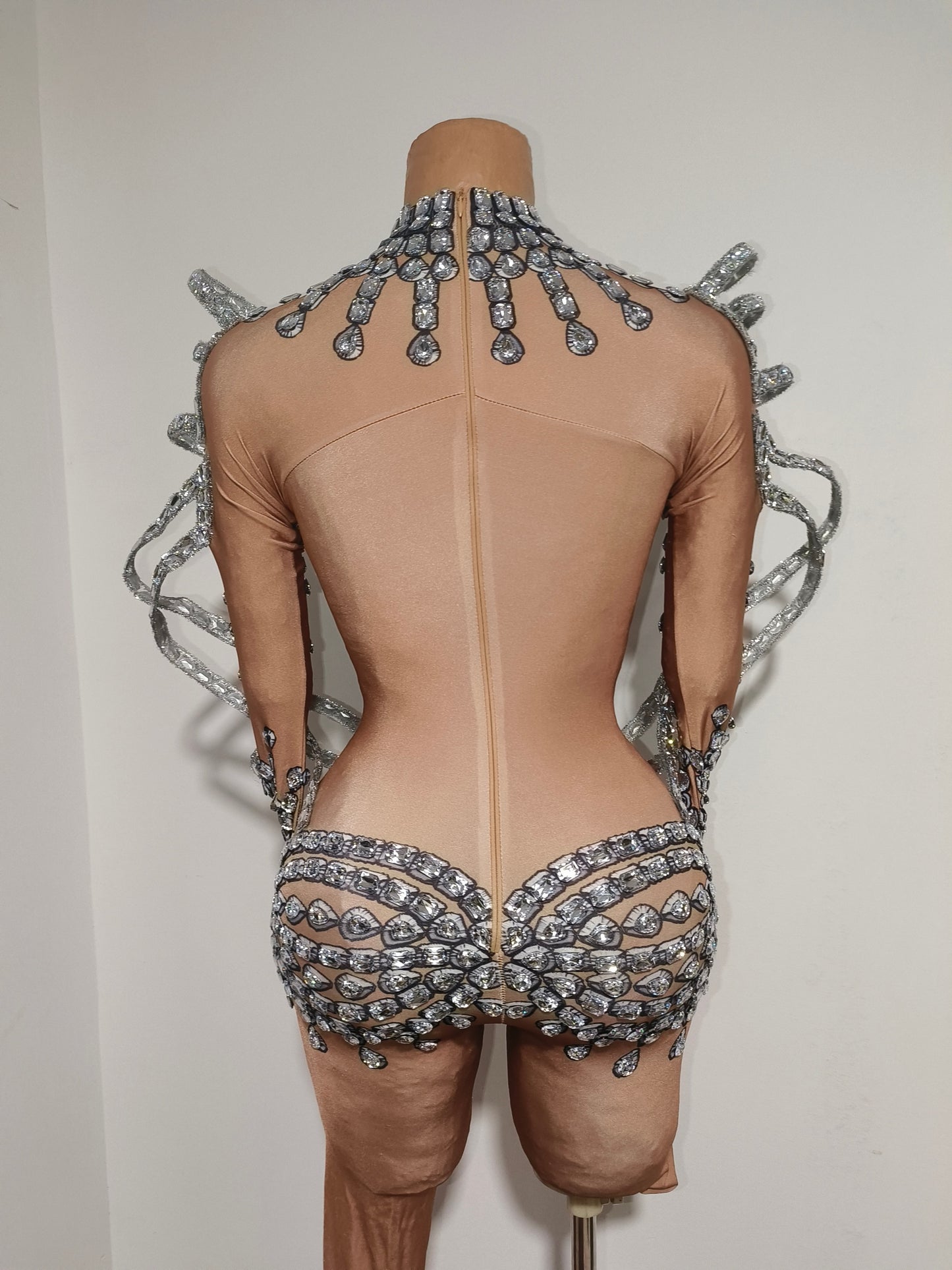 CELESINYI Jiazhuang Crystal Skeleton Bodysuit