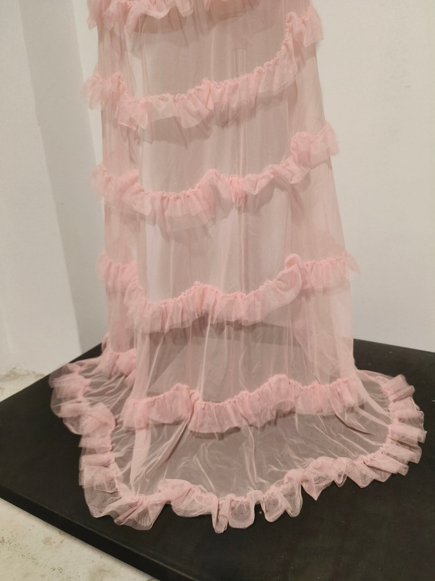 CELESINYI Fenfang Crystal Rose One Shoulder Train Gown