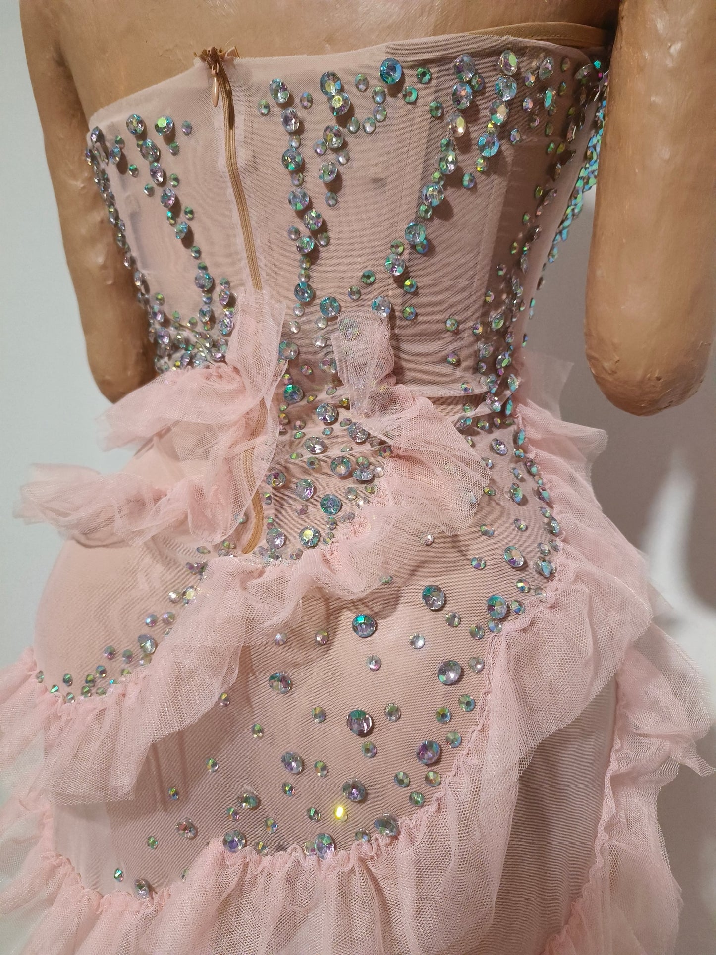 CELESINYI Fenfang Crystal Rose One Shoulder Train Gown