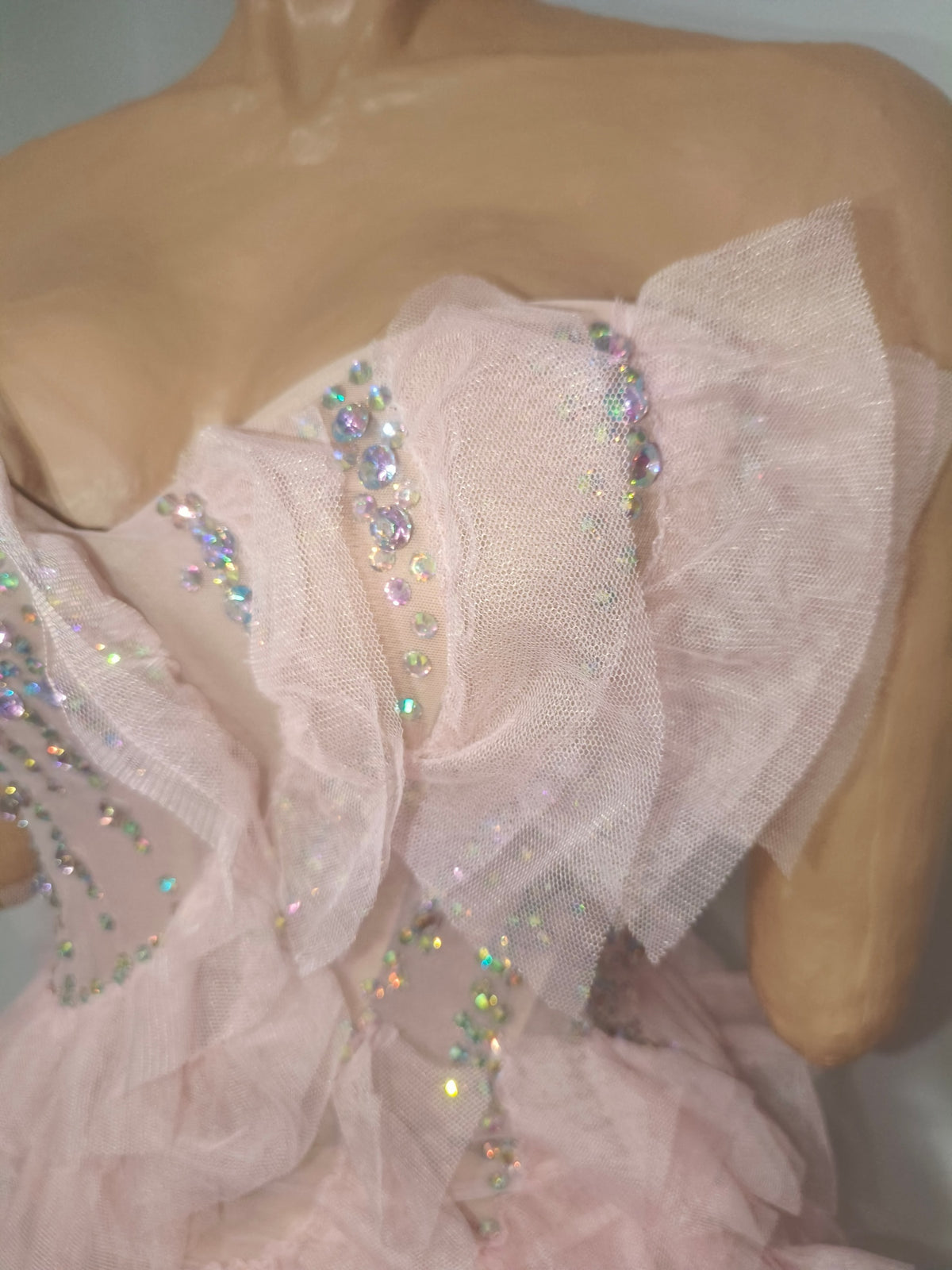CELESINYI Fenfang Crystal Rose One Shoulder Train Gown