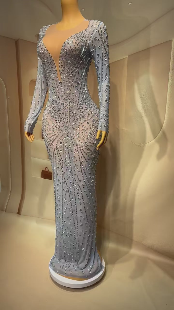 CELESINYI Yanhua Crystal Firework Gown (Grey)
