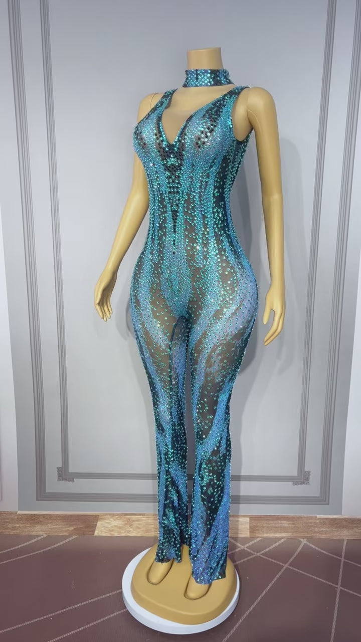 CELESINYI Bingshuangku Crystal Ice Flame Jumpsuit