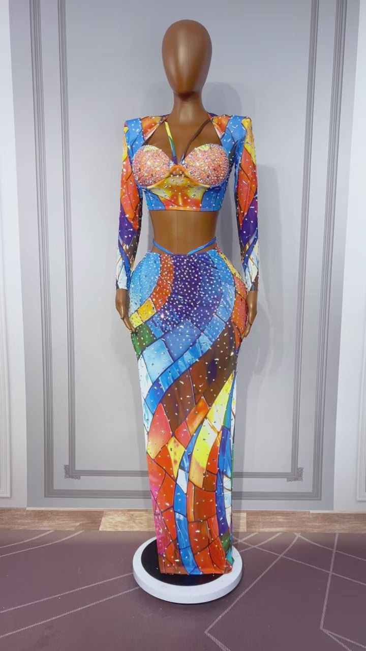 CELESINYI Huanxingge Crystal Mosaic Two-Piece Set