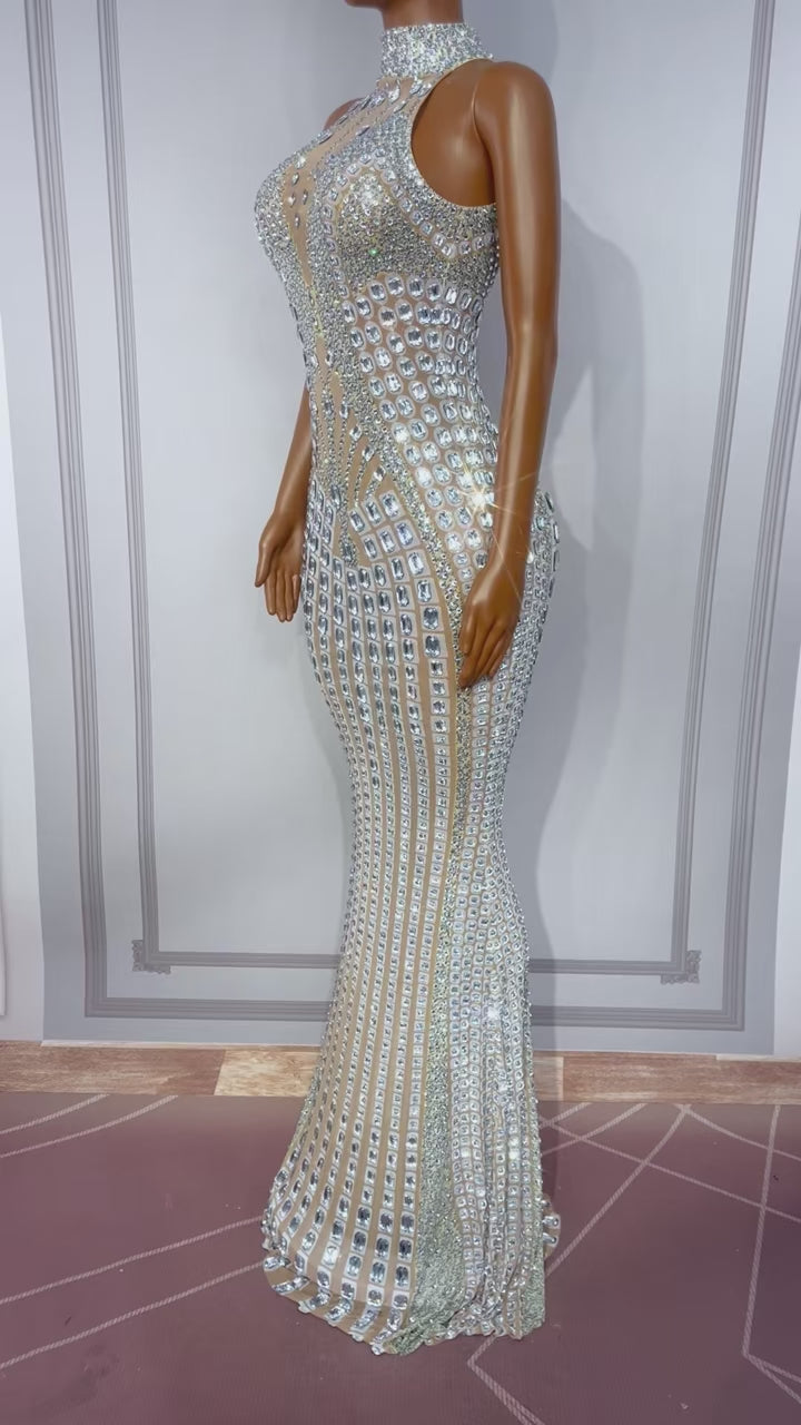 CELESINYI Jinyinsuyi Crystal Silver Gown