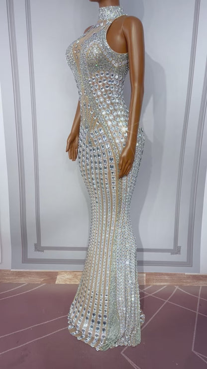 CELESINYI Jinyinsuyi Crystal Silver Gown