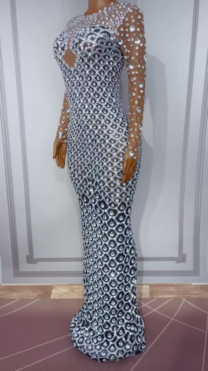 CELESINYI Yuquan Crystal Scale Mermaid Gown