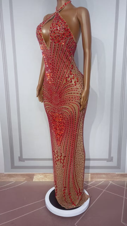 CELESINYI Yinxing Crystal Silver Star Dress
