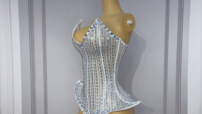 CELESINYI Jingxianhua Crystal Floral Stage Dress