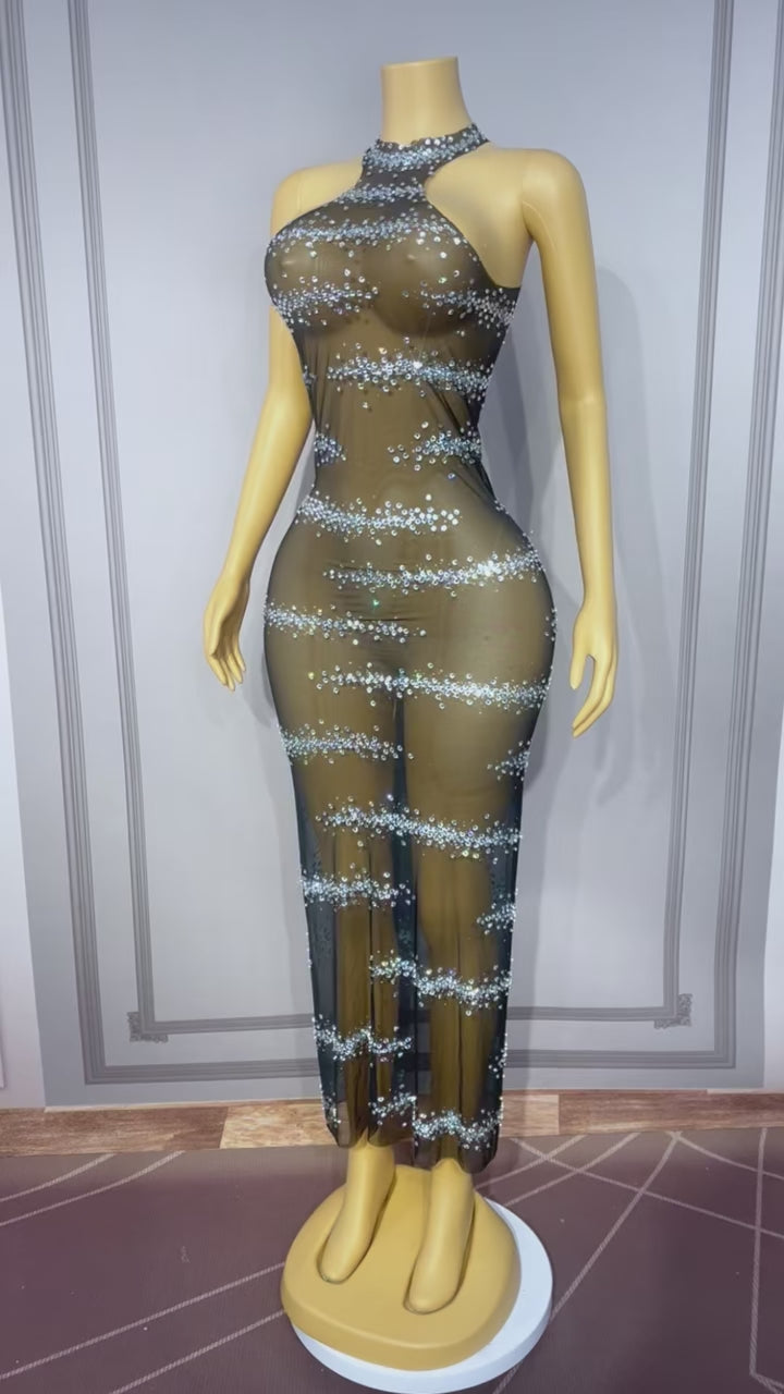 CELESINYI Xianguangdian Crystal Wave Band Gown