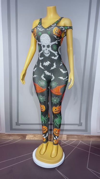 Xiaonangua Diamond Halloween Party jumpsuit
