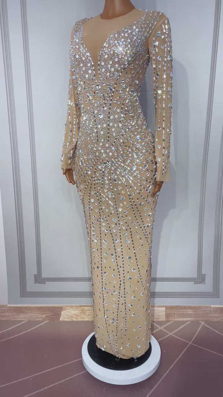 CELESINYI Yanhua Crystal Firework Gown (Nude)